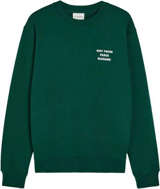 Dr&ocirc;le de Monsieur Le Sweatshirt Slogan - Heren - Sweatshirts - Groen - XL - Katoen - Hoodies & sweatvesten