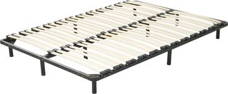 Beliani Somier De L&aacute;minas Independiente 140 X 200 Cm Con Patas Estructura De Metal 48 Listones De Madera Combourg