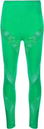 Philipp Plein perforated-panelled seamless leggings - women - Polyamide/Elastane - L/XL - Green