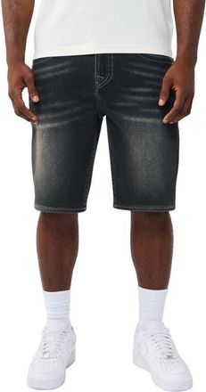 True Religion Bobby Denim Shorts in Smog Overdye Black Wash at Nordstrom, Size 31