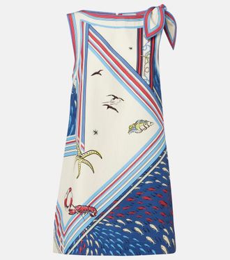 Alemais Printed satin foulard minidress