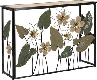 Mauro Ferretti Consola de metal y madera multicolor 108x36,8x80 cm