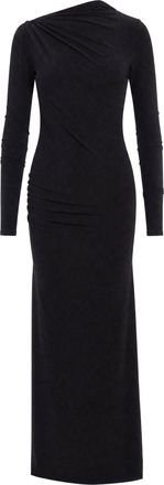 Andamane Black Draped Diagonal Cutout Jersey Maxi Dress