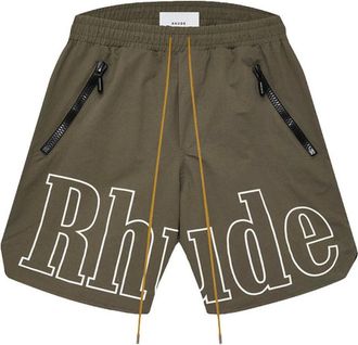 Rhude RH Logo Shorts - - Swimwear - Uomo - Verde - S