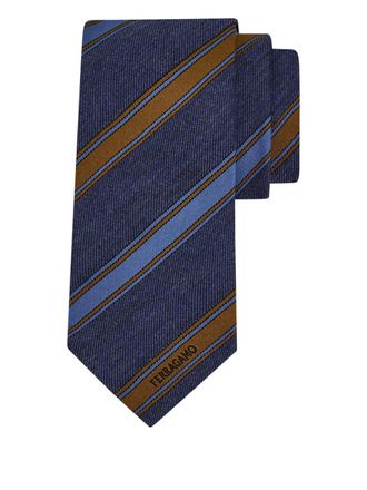Ferragamo Regimental jacquard tie - men - Silk/Acetate/Viscose - One Size - Blue