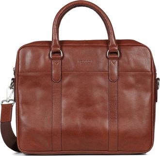 Howard London Laptop Bag Kieran - Heren - Laptoptassen - Bruin - ONE Size - Leer - Tassen