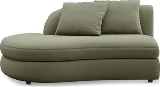 Castlery Fable Left Chaise Customized, Performance Fleece Moss, Spill Resistant, Ultra Deep Seats for Chairs