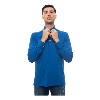 Kiton Positano Polo Shirt - male - Kiton - Polo Shirts - Blue - 2XL - Tops