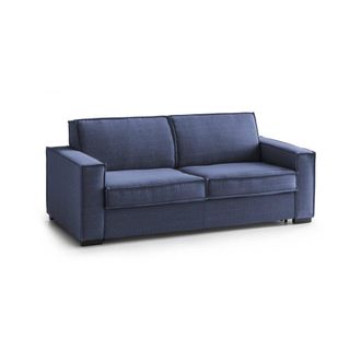 Dmora Sofa Cama Daad, Sof&aacute; De 3 Plazas, 100% Made In Italy, Sof&aacute; De Sal&oacute;n Con Apertura Giratoria, En Tela Acolchada, Con Reposabrazos Delgados, Cm 200x95h90