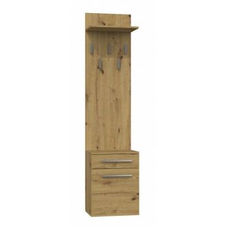 Hucoco Hucoco - Vioni - Guardarropa De Entrada - Perchero De Pared Con Balda - 5 Ganchos - Caj&oacute;n + Contenedor