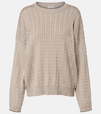 Brunello Cucinelli Cable-knit cotton-blend sweater