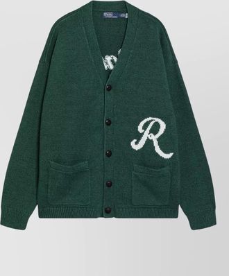 Polo Ralph Lauren knit sweater front pockets ribbed trims