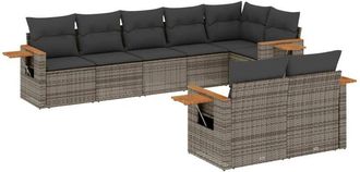 vidaXL Vidaxl - Set De Sof&aacute;s De Jard&iacute;n 8 Pzas Y Cojines Rat&aacute;n Sint&eacute;tico Gris