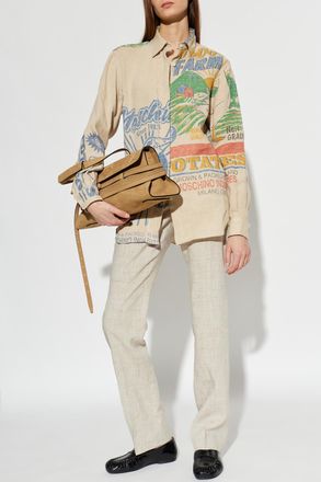 Moschino Linen Shirt, Womens, Beige