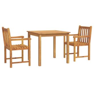 Berkfield Home 3 Piece Garden Dining Set Solid Wood Acacia in Brown