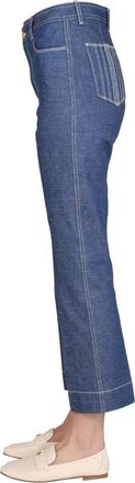 Tory Burch Wide Leg Cotton Jeans - Blue