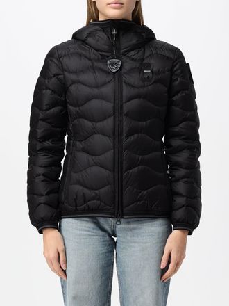 Blauer Water-Repellent Hooded Short Down Jacket with Logo Patch