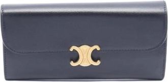 Celine Pre-owned Vintage Lange portemonnee (bi-fold) - Dames - Vintage Accessoires - Zwart - ONE Size - Leer - Vintage