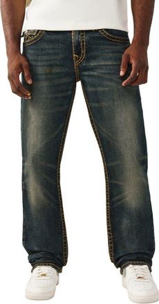 True Religion Ricky Super T Relaxed Straight Leg Jeans in Decadense Dark Wash at Nordstrom, Size 31