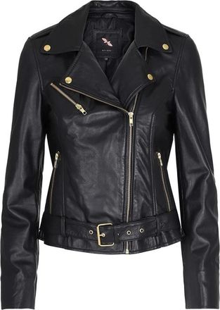 BTF-CPH Biker Jacket - Dames - Leren en Su&egrave;de Jassen - Zwart - XL - Leer - Jassen