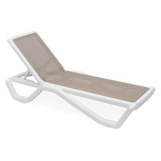 Dmora Tumbona Rochelle, Apilable, Ajustable 4 Posiciones, Soporta 120 Kg, Hecho En Italia, Respaldo Ajustable
