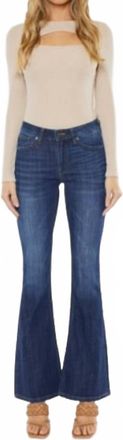 Kancan Ashley Mid Rise Flare Jeans In Dark Wash