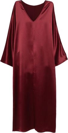 By Malene Birger Lucina midi-jurk met V-hals - Rood