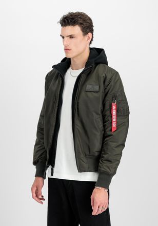 Alpha Industries Bomberjacke ALPHA INDUSTRIES MA-1 D-Tec, Herren, Gr. 3XL, schwarz (schwarz olive), Obermaterial: 100% Nylon, Futter: 100% Nylon, Kapuze: 75% Baumwolle