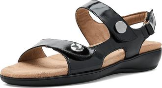Trotters Romi Metallic Sandals Womens Sandals Black : 10.5 N (AA), Leather
