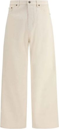 Valentino Garavani Katoenen Denim Wijde Pijpen Jeans - Heren - Wijde Broeken - Beige - W32 - Katoen - Broeken