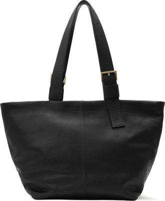 AllSaints Alba Leather Zip Tote in Black at Nordstrom