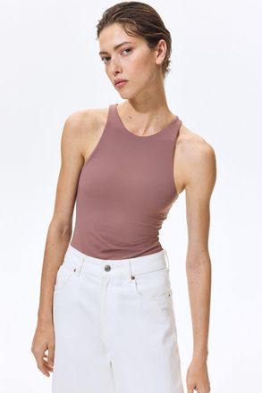 H&M Sleeveless thong bodysuit in Dark Dusty Pink at Nordstrom, Size X-Small