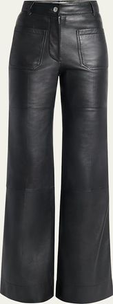 Victoria Beckham Alina Flared Leather Trousers