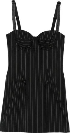 Dolce & Gabbana Pinstripe-print Sweetheart-neck Dress