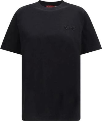Gucci T-Shirts, female, Black, Size: M Classic Cotton T-Shirt with Minimalist Design
