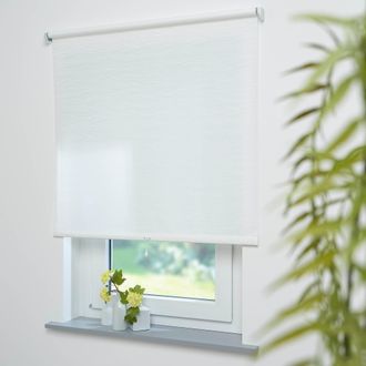 Liedeco Springrollo »Springrollo, mit Dekor, lichtdurchlässig, Faden weiss, Liedeco« Lichtschutz Perlreflex-beschichtet ohne Bohren freihängend Dekorrollo Her