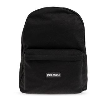 Palm Angels Logo Rugzak - Heren - Tassen - Zwart - Maat: ONE Size Katoen