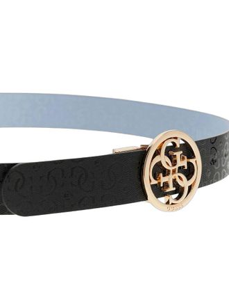 Guess Womens Belt Black-Light Blue Polyester Accessories