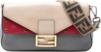 Fendi Pre-owned Cross Body Bags, female, Gray, Size: ONE SIZE Pre-owned Baguette