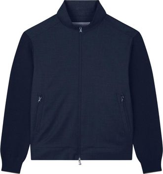 Paul & Shark Hybrid Riviera Merino Cardigan - Heren - Vesten met rits - Blauw - 2XL - Wol - Hoodies & sweatvesten