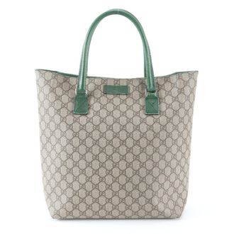 Gucci Grayish Green Gg Supreme Handbag Tote Bag (Pre-Owned)