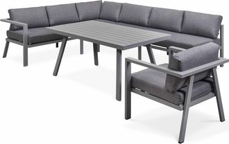 Oviala Sala de jard&iacute;n de 8 plazas de aluminio