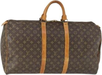 Louis Vuitton Pre-owned Keepall 55 Boston Bag - Dames - Vintage Weekendtas - Bruin - ONE Size - Leer - Vintage