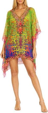 Ranee&rsquo;s Animal Print Poncho in Green at Nordstrom Rack