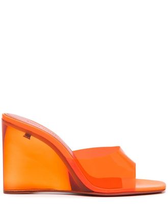 Amina Muaddi 100mm Lupita sandals - women - Other Materials/Other Materials/Plastic - 38.5 - Orange