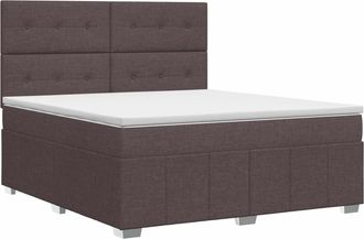 vidaXL Cama Box Spring Con Colch&oacute;n Con Cabecera Topo 160 X 200 Cm Tela Vidaxl