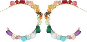 Panacea Stone Lined Hoop Earrings in Multi at Nordstrom