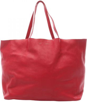 Celine Red Color Leather Handbag Tote Bag (Pre-Owned)