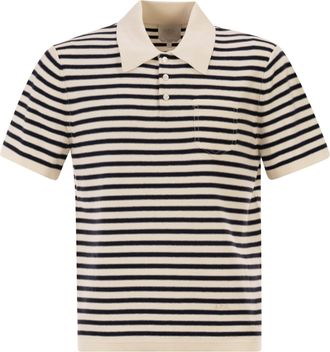 A.P.C. Eliot Striped Polo Shirt In Cotton And Cashmere Blend