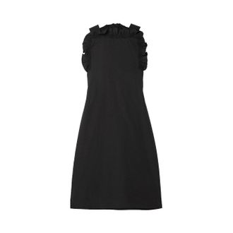 Givenchy Black Ruffled Cotton Mini Dress Size M